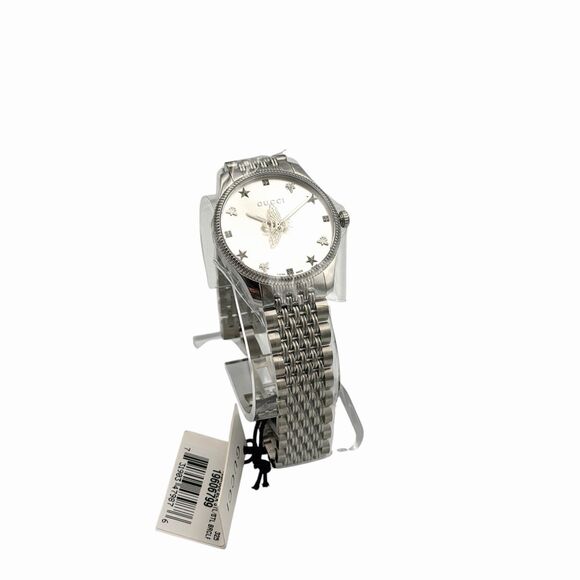 Gucci G-Timeless YA1264153 Silver Bee Motif 36mm Unisex Watch NEW With Box main image 9